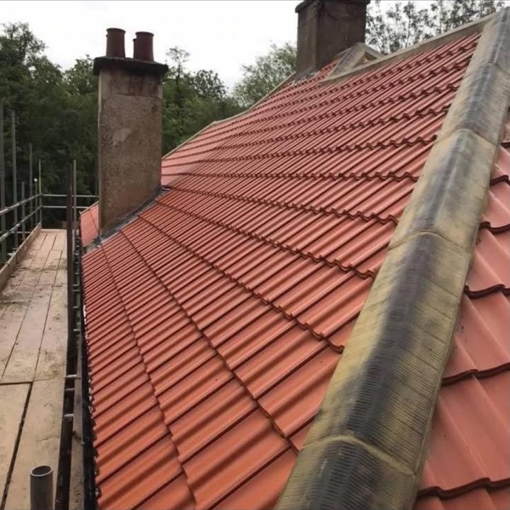 Pantile re-roof with ridge dressed in by JP Roofing and Building